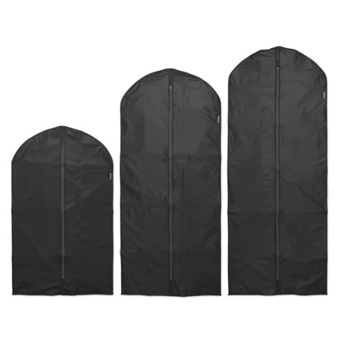 Set 3 huse pentru haine, Brabantia, Black, 60x100/60x135/60x150 cm, nailon, negru