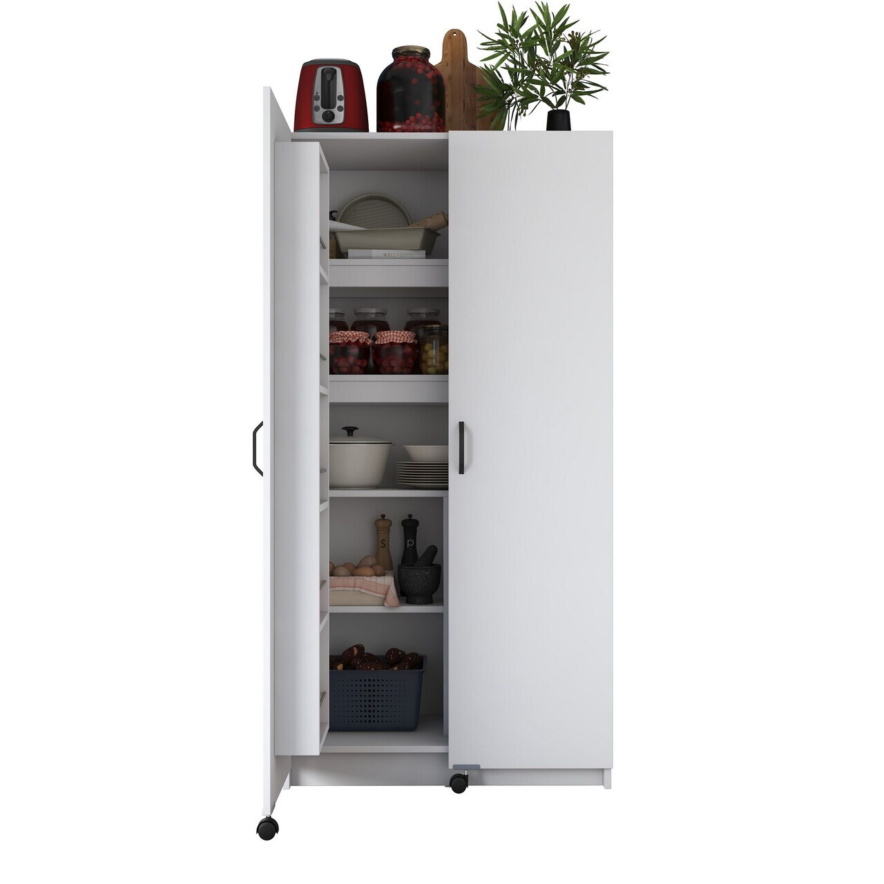 Dulap multifunctional, Hanah Home, JE103, 90x180x42 cm, PAL melaminat, Alb - view 9