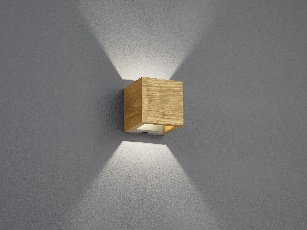 Aplica de perete Brad, TRIO, 11x11 cm, 4W, 1x SMD LED, lemn, natur