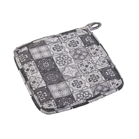 Suport pentru vase fierbinti Mandala Grey, Versa, 20 x 20 cm, textil,