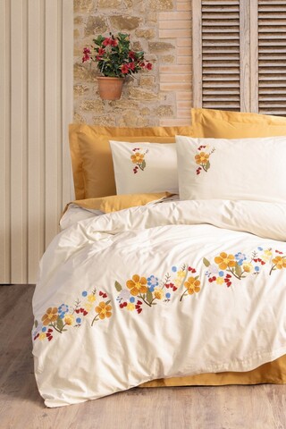 Lenjerie de pat dubla, Pamuya - Mustard, Cotton Box, Bumbac Ranforce