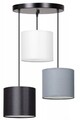 Candelabru Tube, Casa Parasio, 3 x E27, 60 W, alb/negru/gri