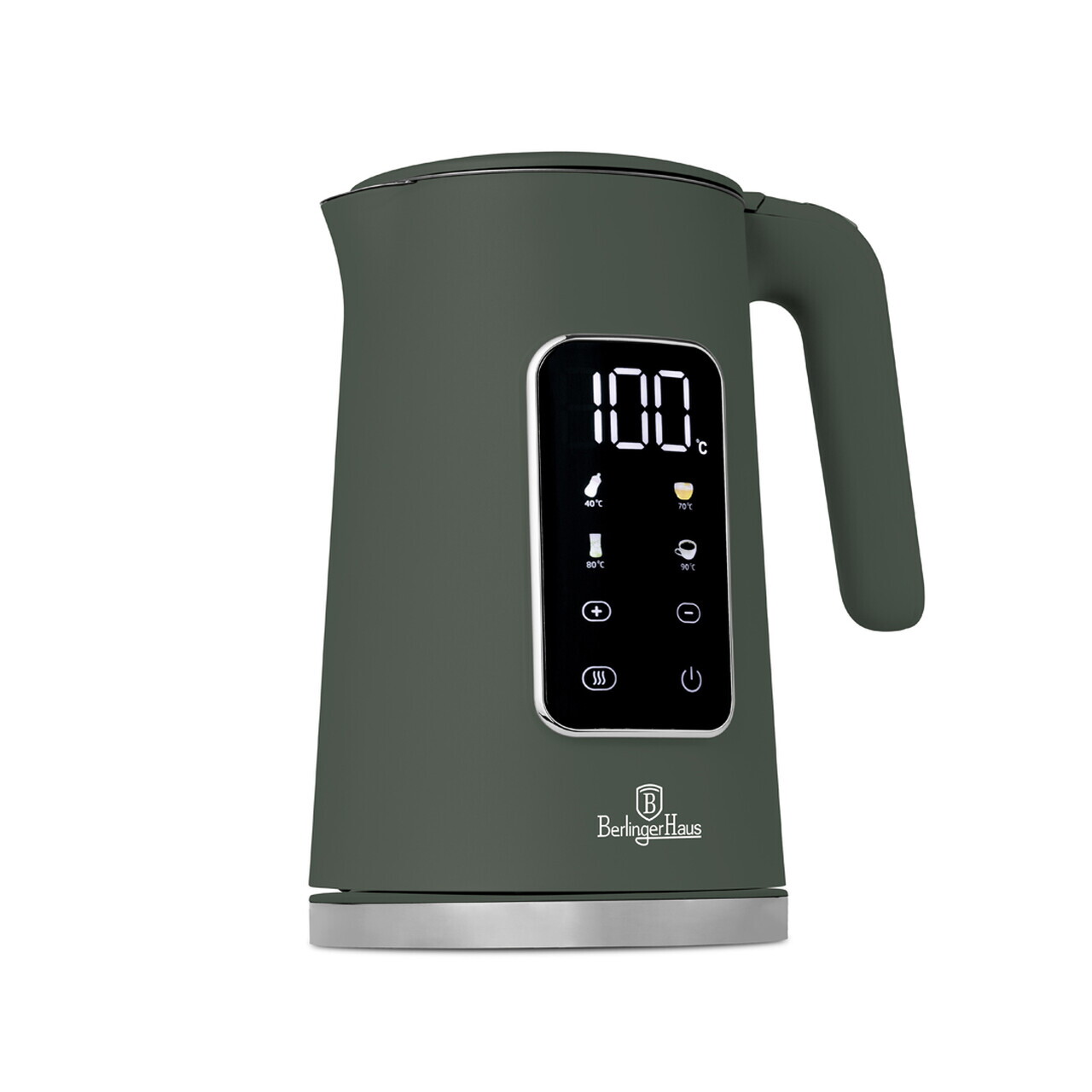 Ceainic electric digital Berlinger Haus, Matte Green, 1.7 L, plastic/inox, verde mat - imagine 2
