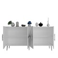 Consola, Olivia, Fuga KB150, 150x75x35 cm, PAL, Alb / Argintiu