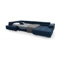 Coltar extensibil stanga 6 locuri ELTAP, Rod-50, Rodrigo, 345x202x90 cm, lemn/poliester, albastru inchis/alb
