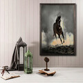 Tablou decorativ, Wild Horse, Lemn, Lemn, Multicolor