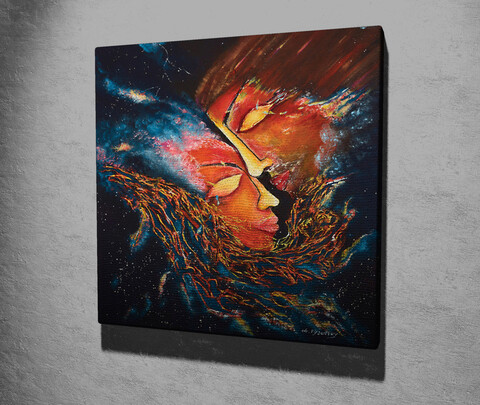 Tablou decorativ, kc254, canvas, lemn, multicolor
