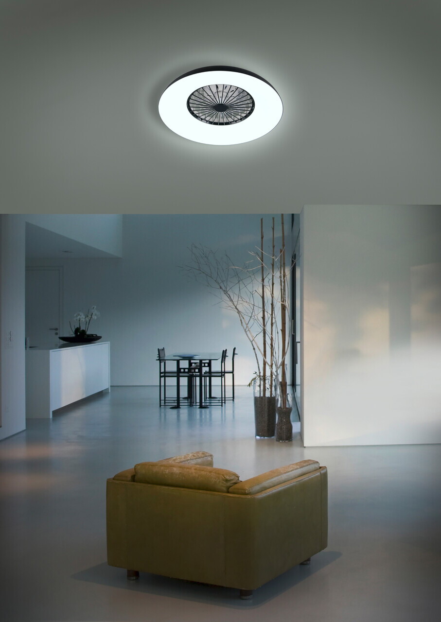 Plafoniera cu ventilator Svaerholt, RL, 60x19.5 cm, 34W/4W, 1x SMD/1x LED, plastic, alb/negru - view 7