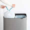 Cos de gunoi cu soft touch, Brabantia, Bo Touch Mineral, 2x30 L, 31.2x54.5x81.5 cm, otel, gri