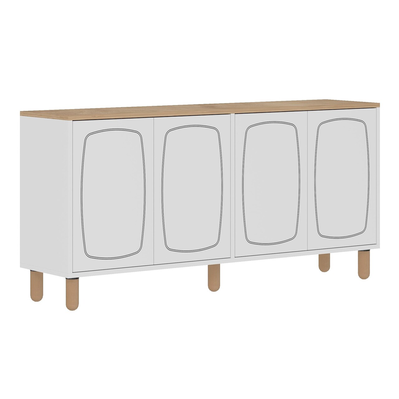 Consola, Hanah Home, Yekta, 150x73x36 cm, PAL, Stejar Safir / Alb - imagine 5