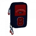 Set penar triplu 37 piese, Safta, Univeristy, 12.5 x 19.5 x 5.5 cm, poliester, multicolor