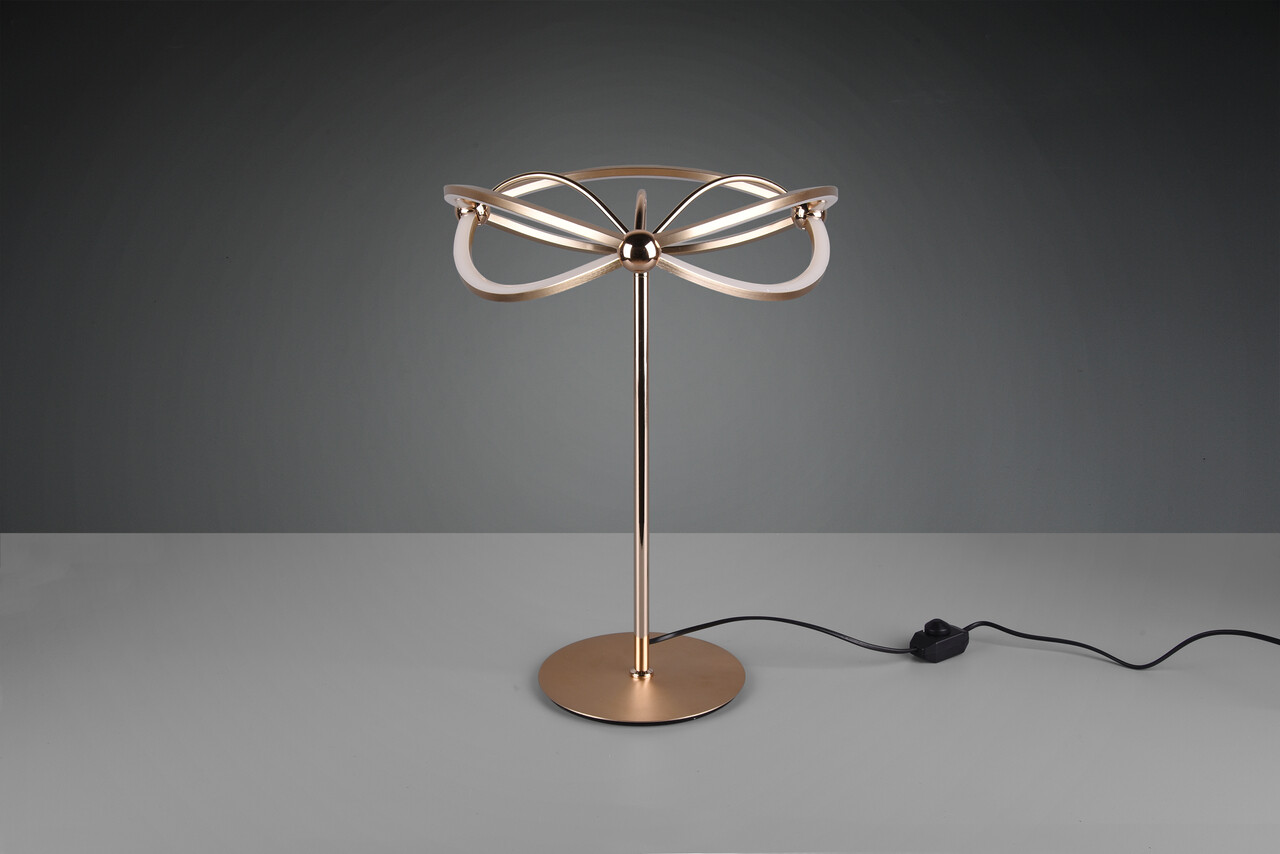 Lampa de masa Charivari, TRIO, 41x50 cm, 26W, 1x SMD LED, metal, bronz mat