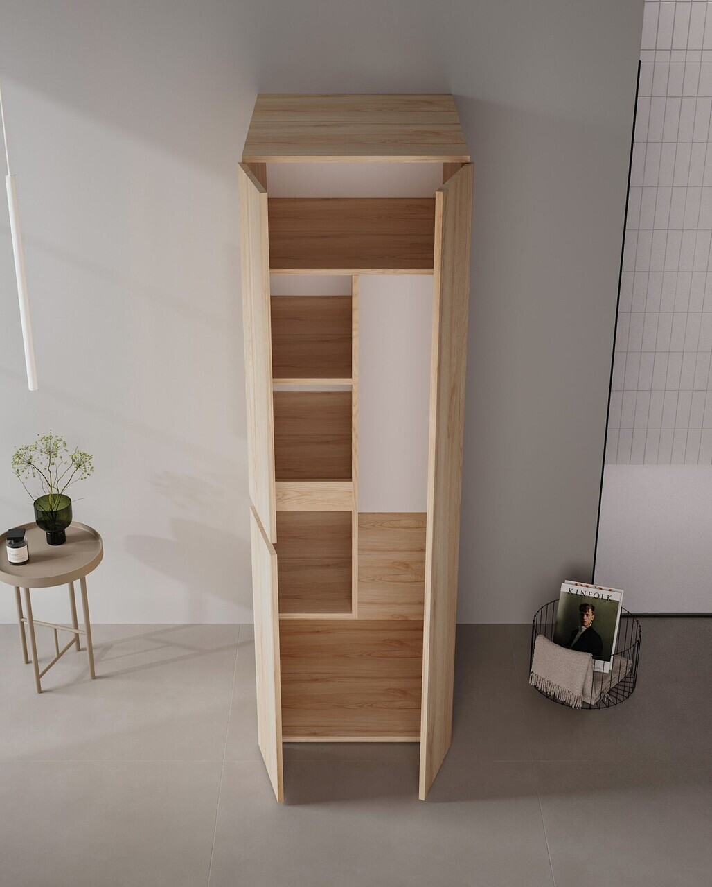Dulap de baie, Hanah Home, Solis 60, Stejar — imaginea 2