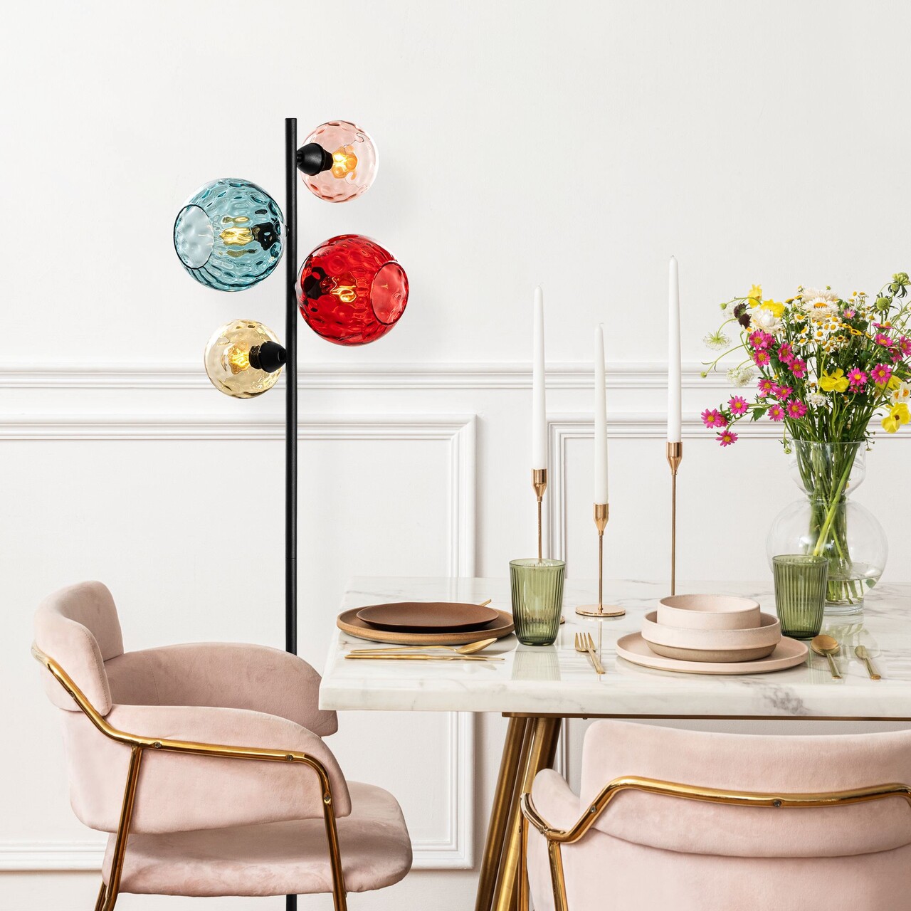 Lampadar, L'essentiel Maison, 521SHN3657, Multicolor / Negru