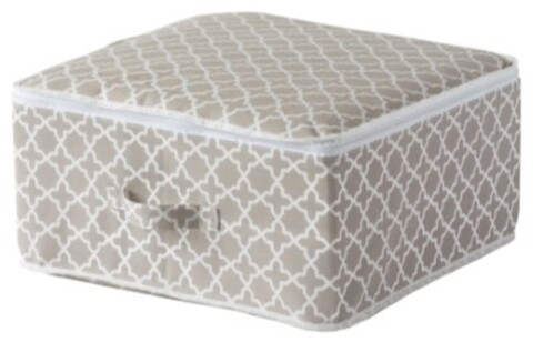 Husa pentru depozitare cu fermoar Madison, Compactor, 46x46x20.5 cm, alb/maro