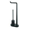 Suport hartie igienica si perie de toaleta Cade, iDesign, 23x13.5x64 cm, negru