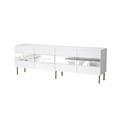 Comoda TV, Neostill, Leon, 180x59x35 cm, PAL, Alb/Auriu