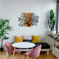 Decoratiune de perete, Kavak, lemn/metal, 85 x 58 cm, negru/maro