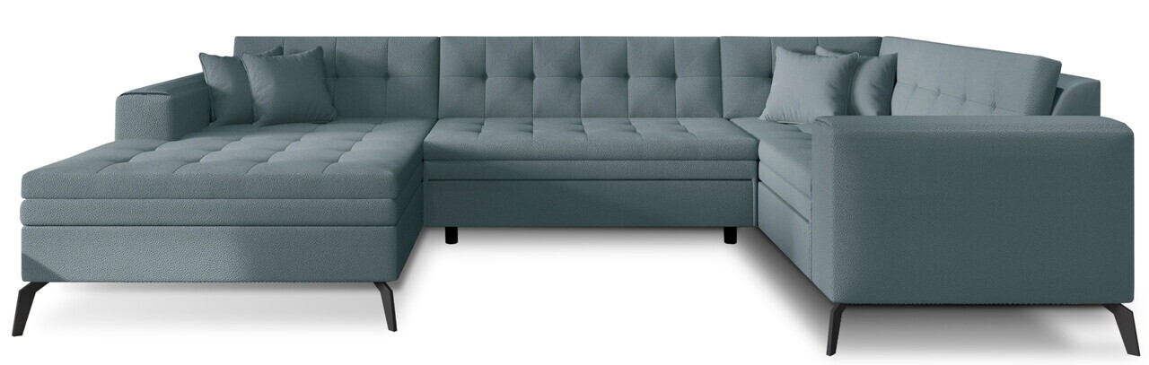 Coltar extensibil stanga 5 locuri ELTAP, MON-LT-100SA, Montez, 340x180x93 cm, lemn/poliester, albastru - view 3