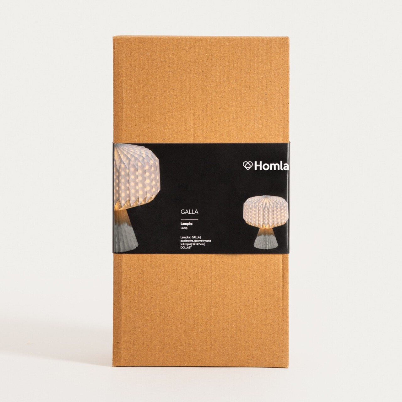 Lampa de masa forma geometrica Galla, Homla, 27x38 cm, hartie, ecru