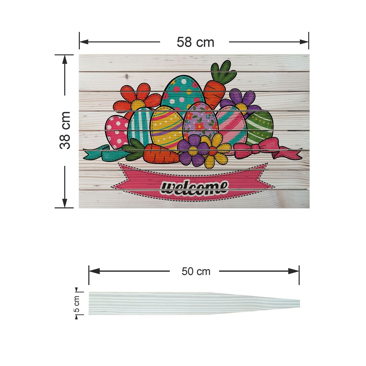 Semn de curte, Easter Garden Mix, 58x38 cm, Multicolor - imagine 4