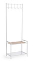 Cuier cu pantofar Haldor, Bizzotto, 64.5x37.5x180 cm, otel/MDF, alb/natural
