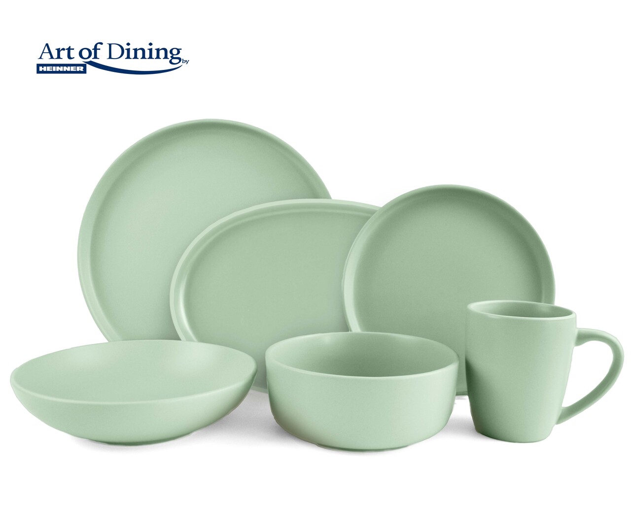 Set 6 farfurii desert Yvonne, Art of Dining by Heinner, 20 cm, ceramica, turcoaz