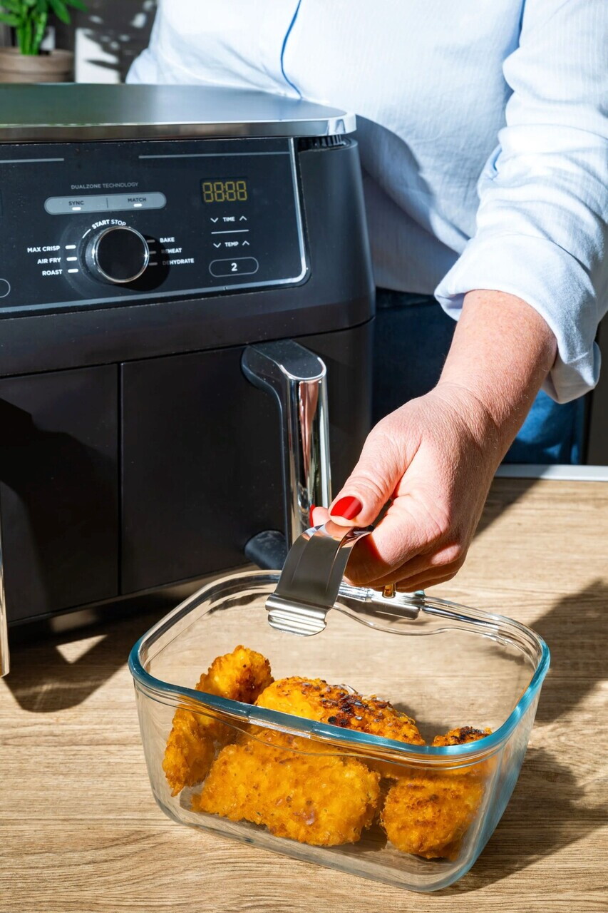 Vas pentru airfryer, cu maner detasabil, sticla termorezistenta, 20x14cm/1,5L - Pyrex - view 2