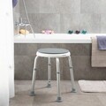 Taburet de baie rotativ si reglabil Roshawer, InnovaGoods, 42 x 42 x 36-53 cm, alb/gri
