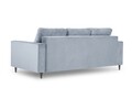 Canapea extensibila, Camellia, Mazzini Sofas, 3 locuri, cu lada de depozitare, 220x100x92 cm, catifea, albastru deschis