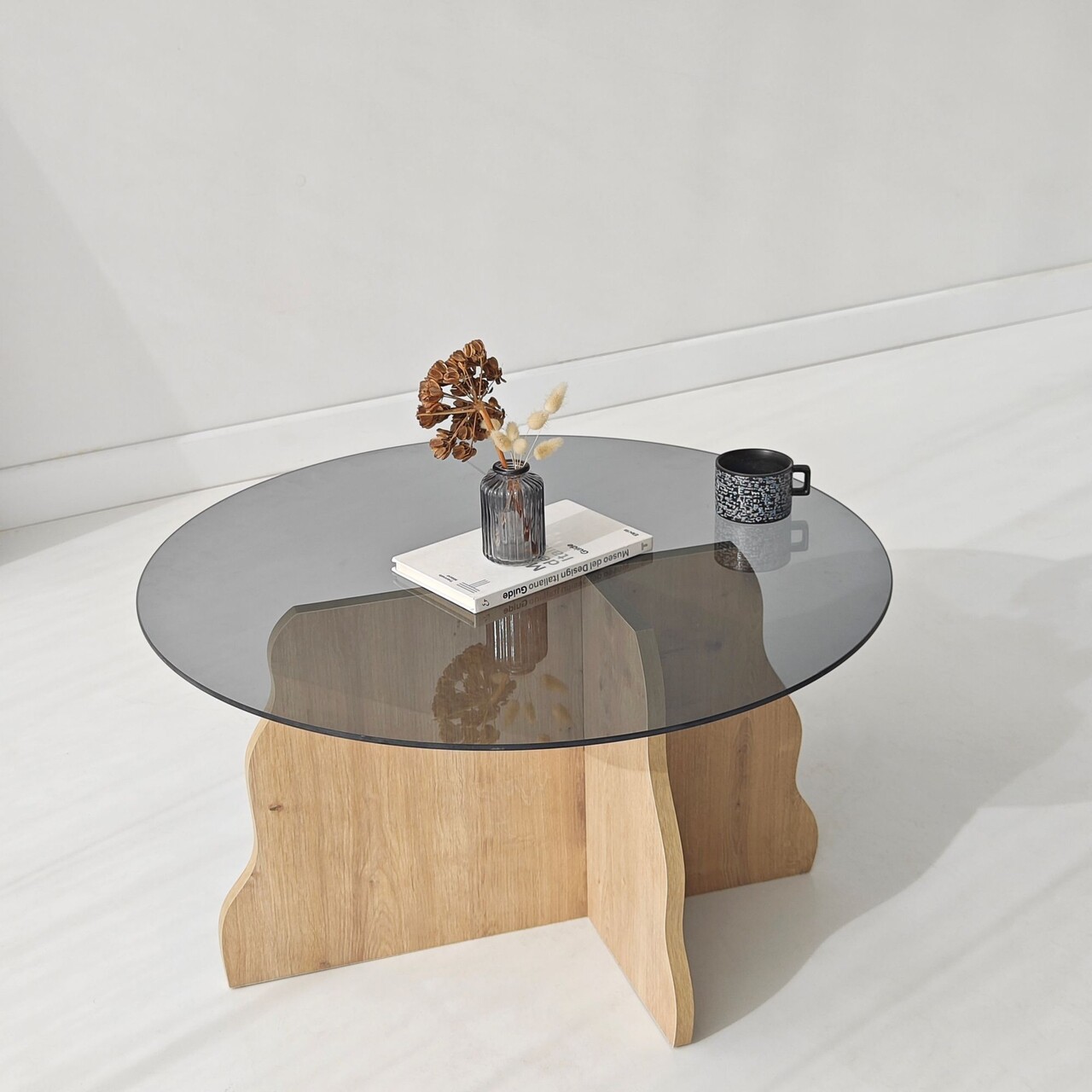 Masuta de cafea, Hanah Home, Butterfly, 75x40x75 cm, Stejar Safir / Fume - view 5