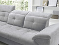 Coltar extensibil stanga 5 locuri ELTAP, LT-04AU, Inferne, 297x210x107 cm, lemn/poliester, gri deschis