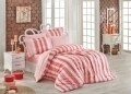 Lenjerie de pat pentru o persoana, 3 piese, 100% bumbac poplin, Hobby, Debora Coral, roz