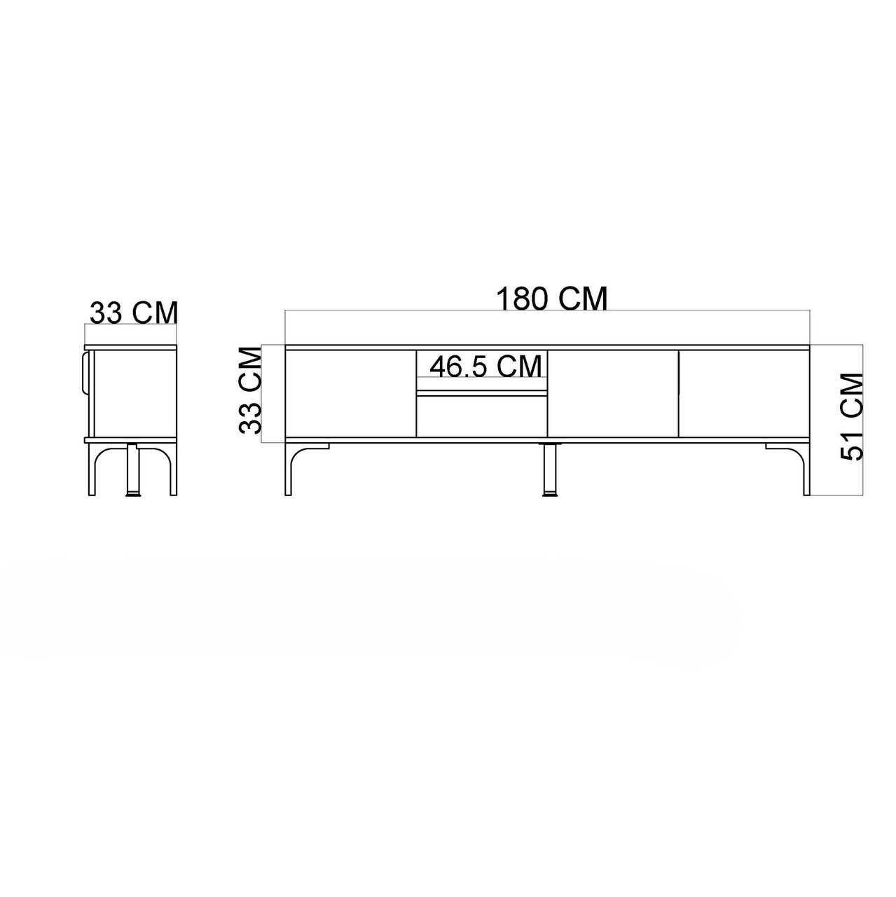 Comoda TV, Hanah Home, Tarz, 180x49x33 cm, Stejar - view 6