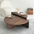 Set 2 masuta pentru cafea Podium, Neostill, 90x60x30 cm / 85x30x35 cm, maro