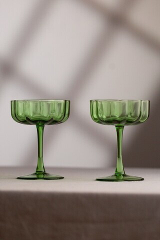 Set cupe de inghetata din sticla, Hermia, 127RKL1615, Verde