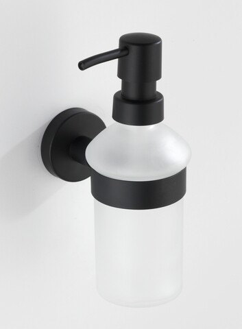 Dozator sapun lichid cu suport de prindere Bosio, Wenko Power-Loc®, 200 ml, inox/sticla, alb/negru mezoni.ro