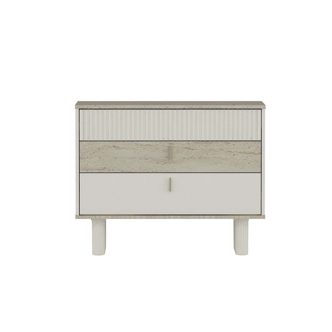 Dulap, Hanah Home, Valento, 100x80x45 cm, Piatră Lunii / Travertin — imaginea 5