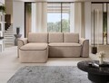 Coltar stanga 4 locuri ELTAP, Ume, 287x190x88 cm, lemn/poliester, bej inchis/negru