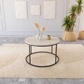 Masuta de cafea, Hanah Home, Royal, Negru / Travertin