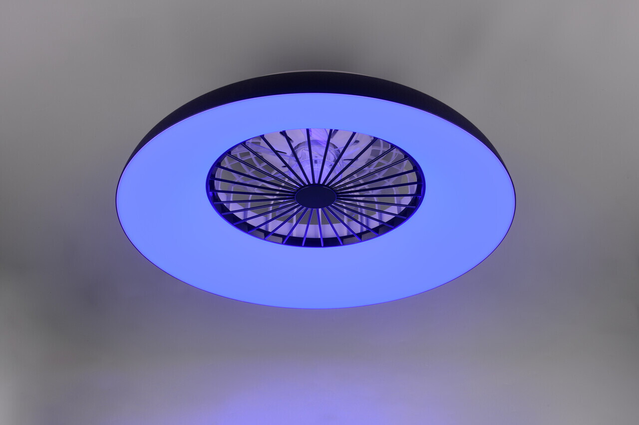 Plafoniera cu ventilator Svaerholt, RL, 60x19.5 cm, 34W/4W, 1x SMD/1x LED, plastic, alb/negru - view 6