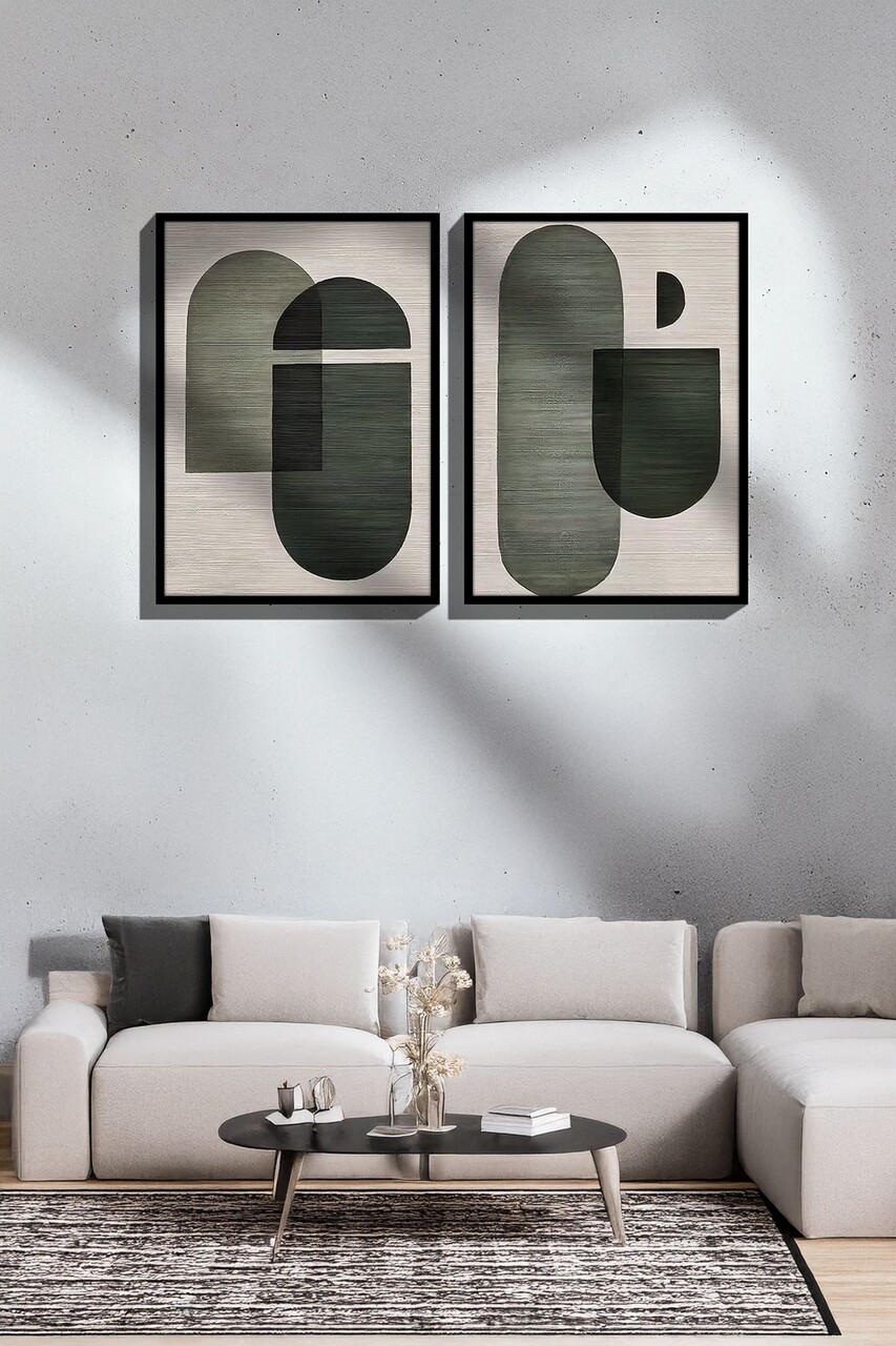 Set 2 tablouri decorative Ersy2Lımodel41-Sıyah Vopsea: 100% MDF (grosime: 27 mm) Multicolor