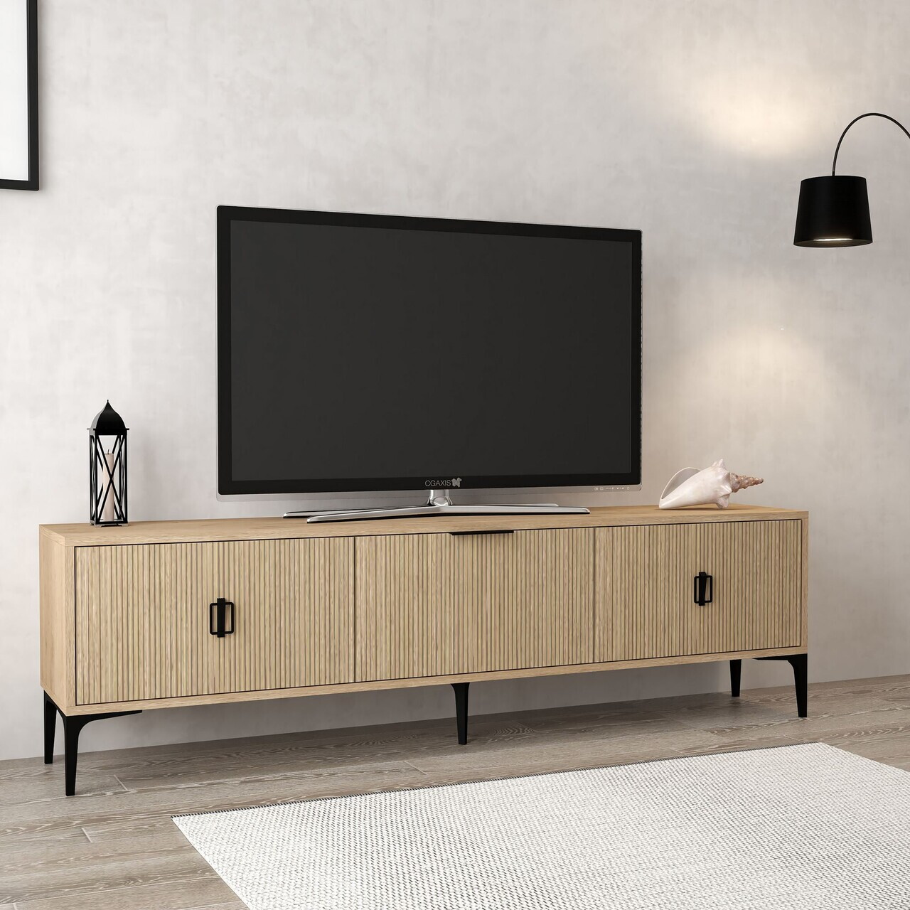 Comoda TV, Hanah Home, Neva 3803, 180x50x35 cm, PAL, Stejar — imaginea 4