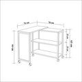 Masuta multifunctionala cu roti Melin, Sapphire, 70x76x63 cm, natural/negru