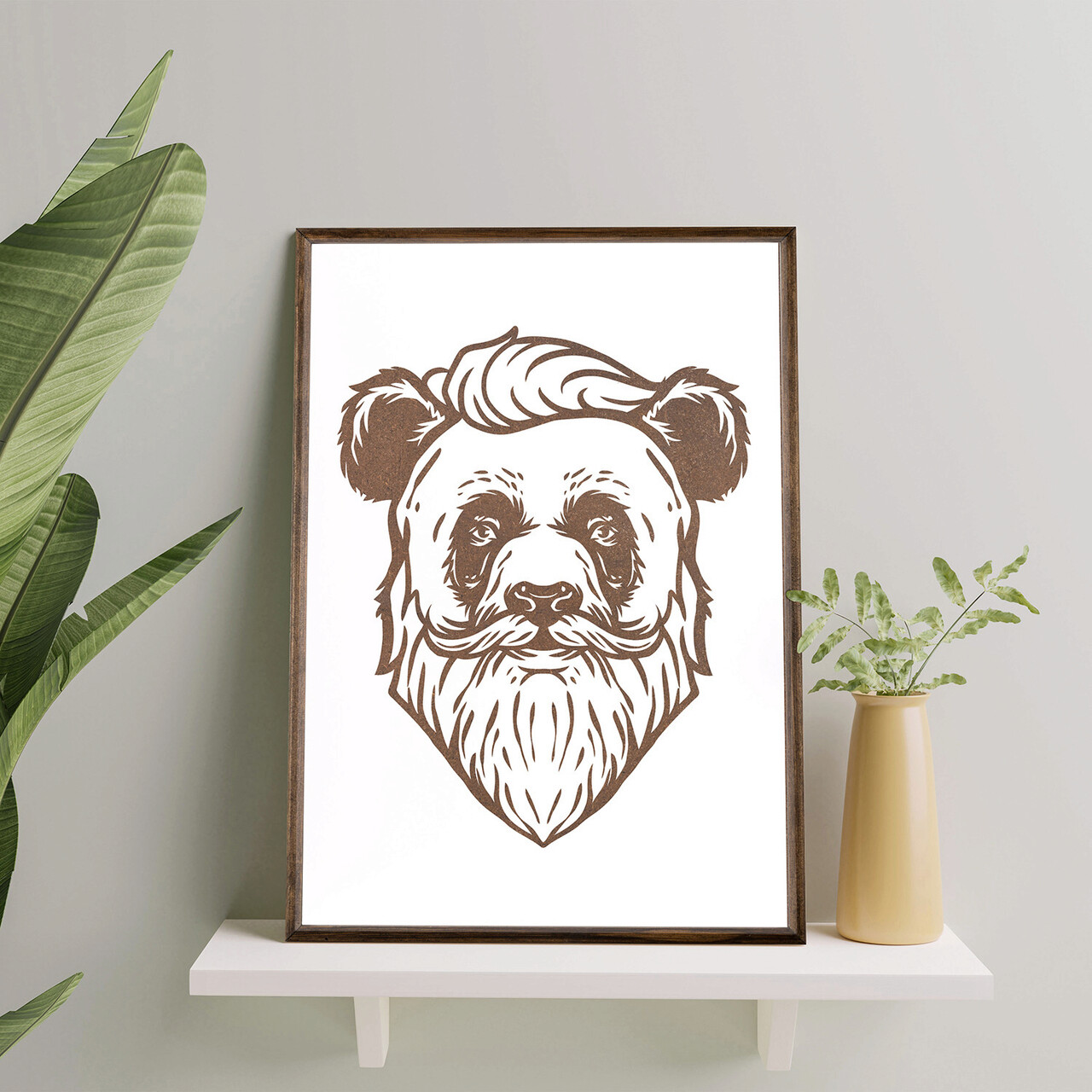 Tablou decorativ TD088 Lemn Desenat manual Natural