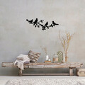 Decoratiune de perete, Birds On The Branc, Metal, 70 x 26 cm, Negru