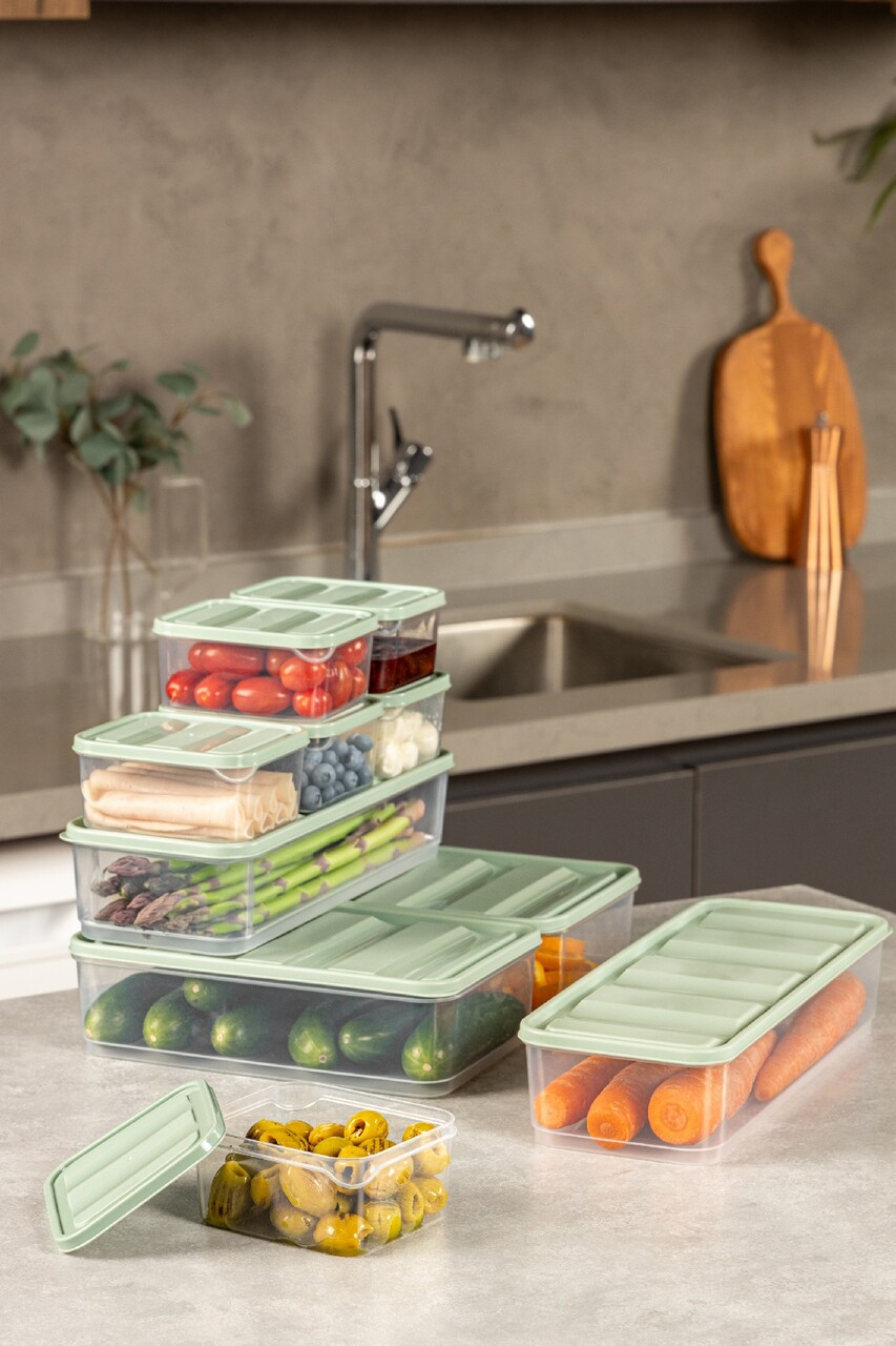 Set recipiente depozitare, Hermia, 964FRM5723, Dimensiune: 23 x 15 x 7 cm / 1750 ml (2 bucăți), Verde menta - view 3