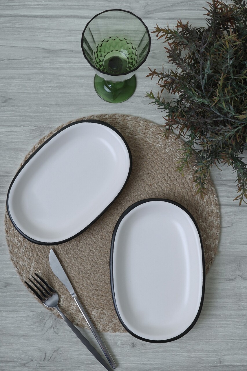 Set platouri servire, Hermia, 275KRM2515, Eco-Friendly, Alb mat - imagine 2