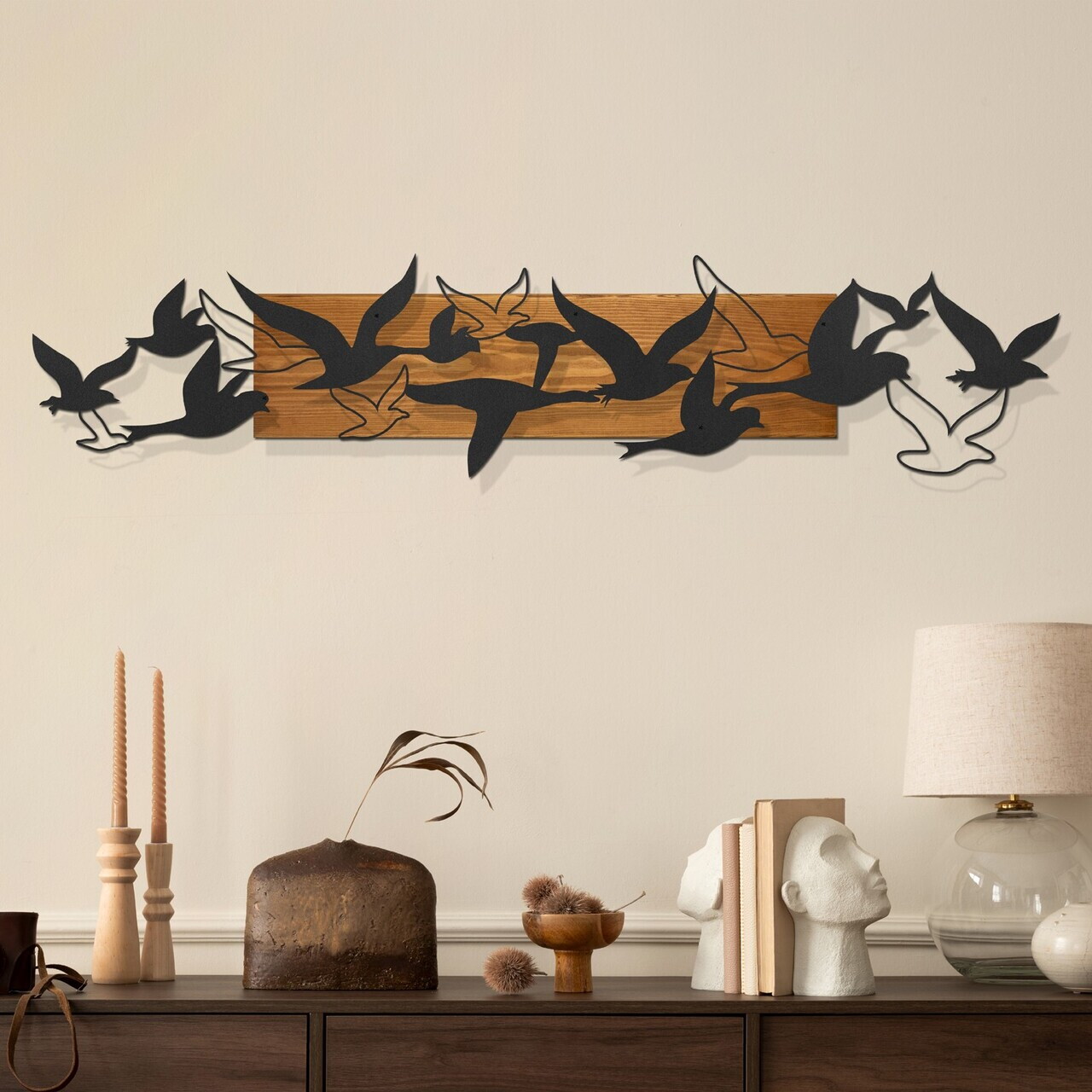 Decoratiune de perete, Libertà, Cadru: Lemn (Grosime: 2 cm), Nuc negru — imaginea 2