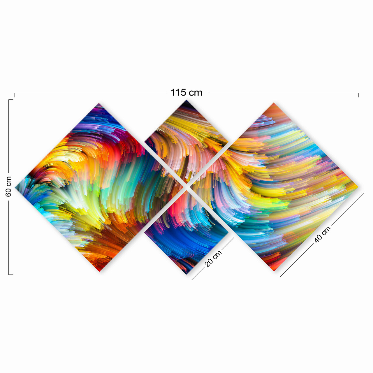 Set 4 tablouri decorative, 4MDF262592861, MDF, Imprimat UV, Multicolor
